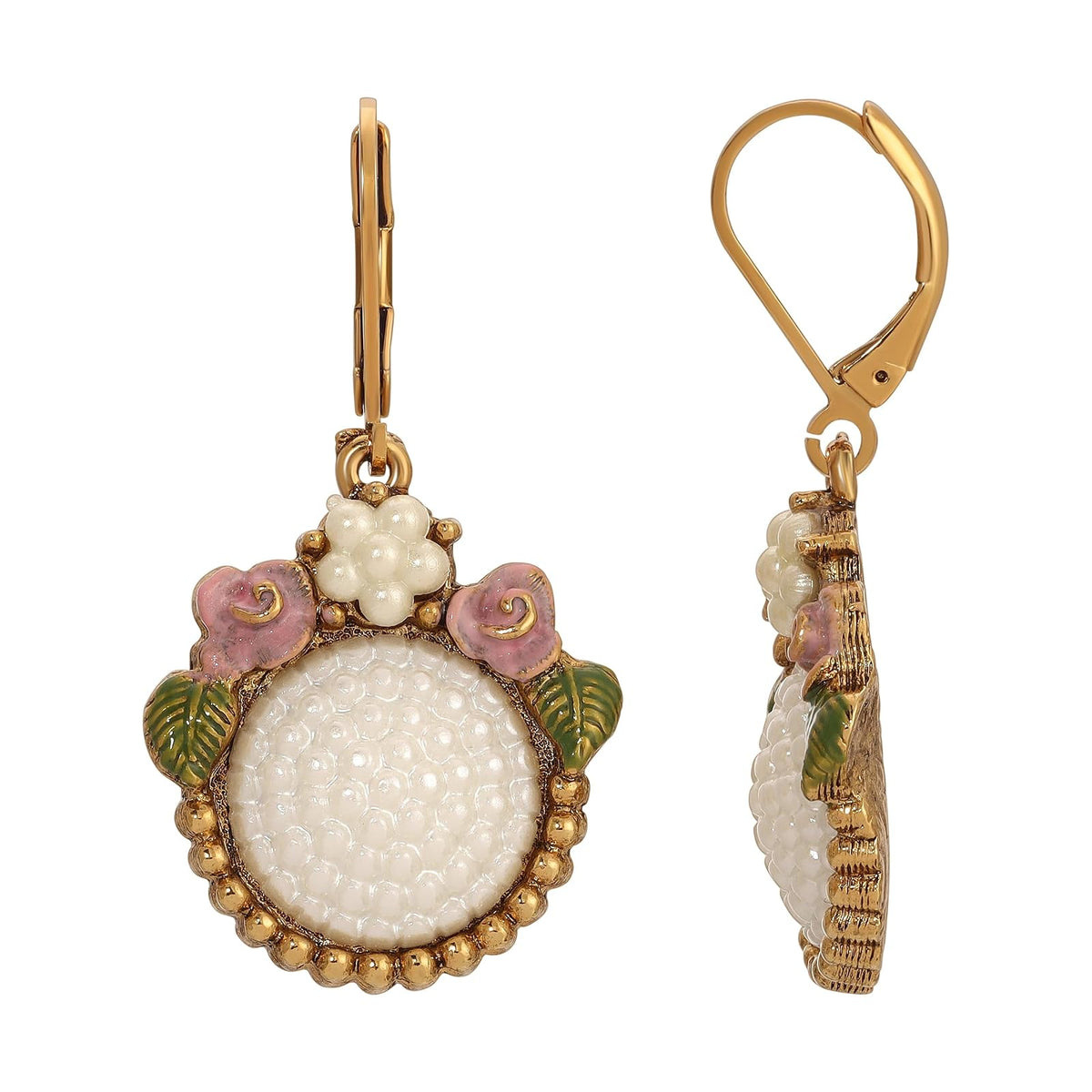 1928 Jewelry Company Earring, 1.7"L x 0.79"W, Pink