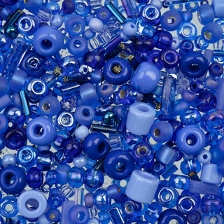 John Bead Craft Bead, Assorted, Blue Assorted Mix