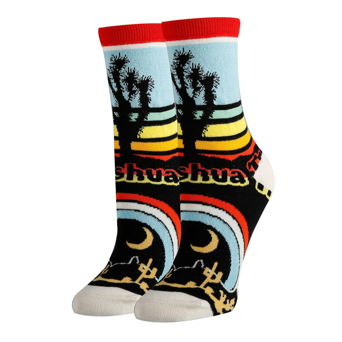 Womens Novelty Funny Crew Socks, Joshua Tree, Colorful Dress Cotton Socks Crazy Cool Socks