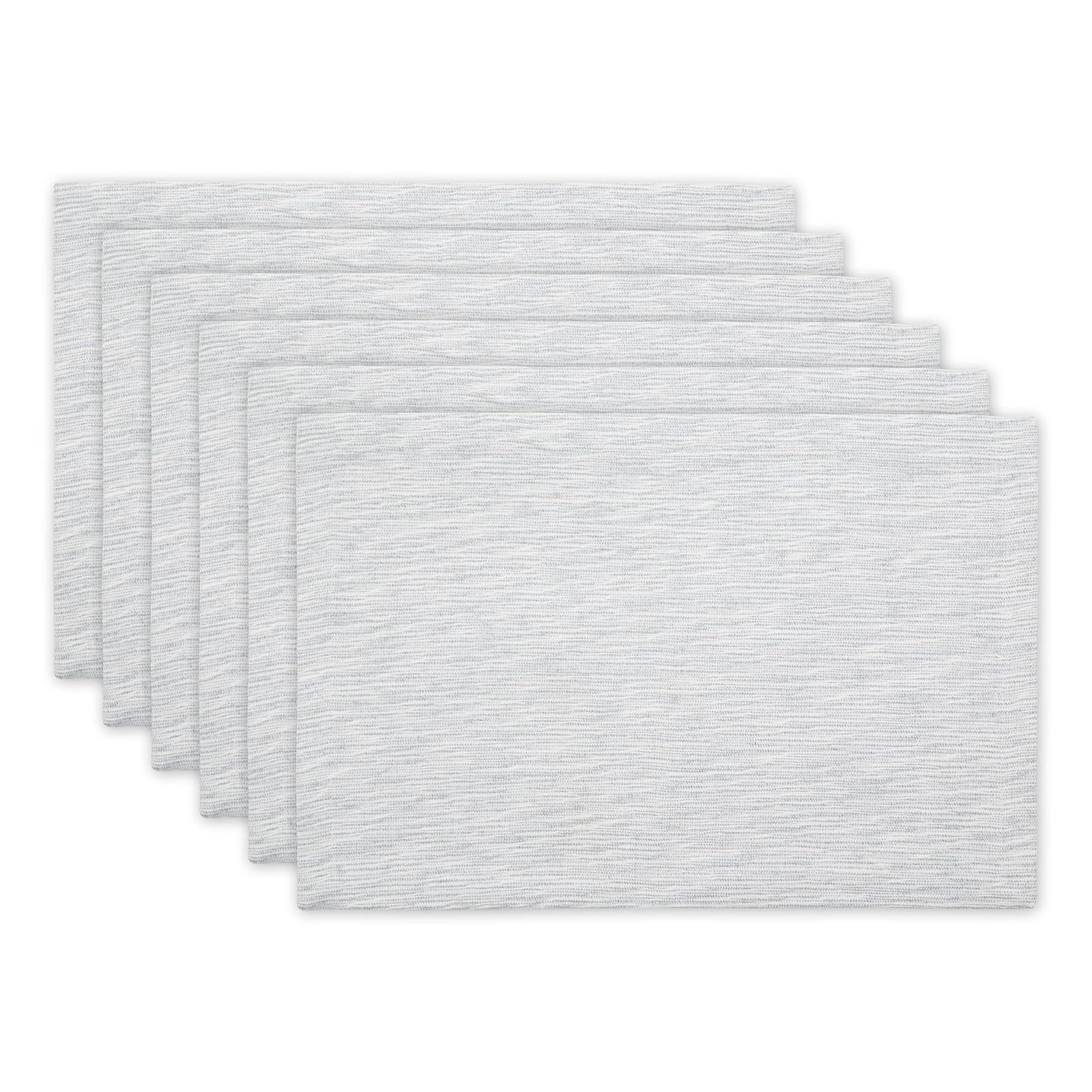 DII Design Tonal Recycled Cotton Slubby Rib Tabletop Collection, Placemat Set, 13x19, Light Gray, 6 Piece