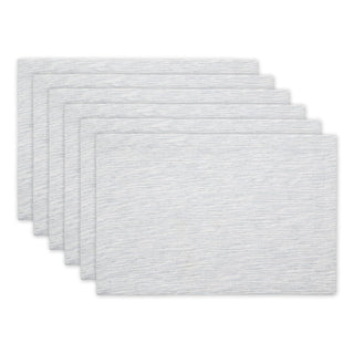 DII Design Tonal Recycled Cotton Slubby Rib Tabletop Collection, Placemat Set, 13x19, Light Gray, 6 Piece