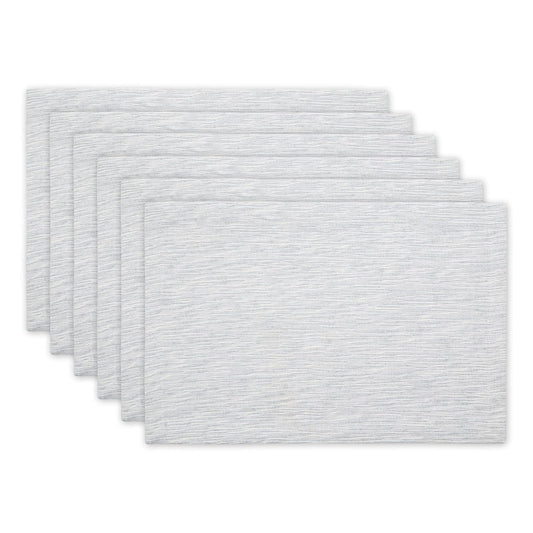 DII Design Tonal Recycled Cotton Slubby Rib Tabletop Collection, Placemat Set, 13x19, Light Gray, 6 Piece