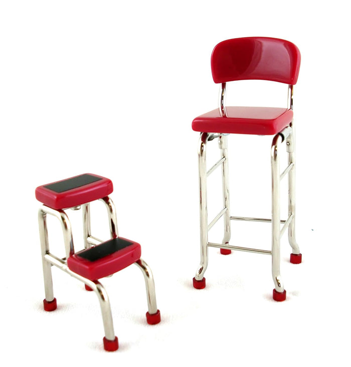 Aztec Imports, Inc. Dollhouse Miniature Red Kitchen Step Stool