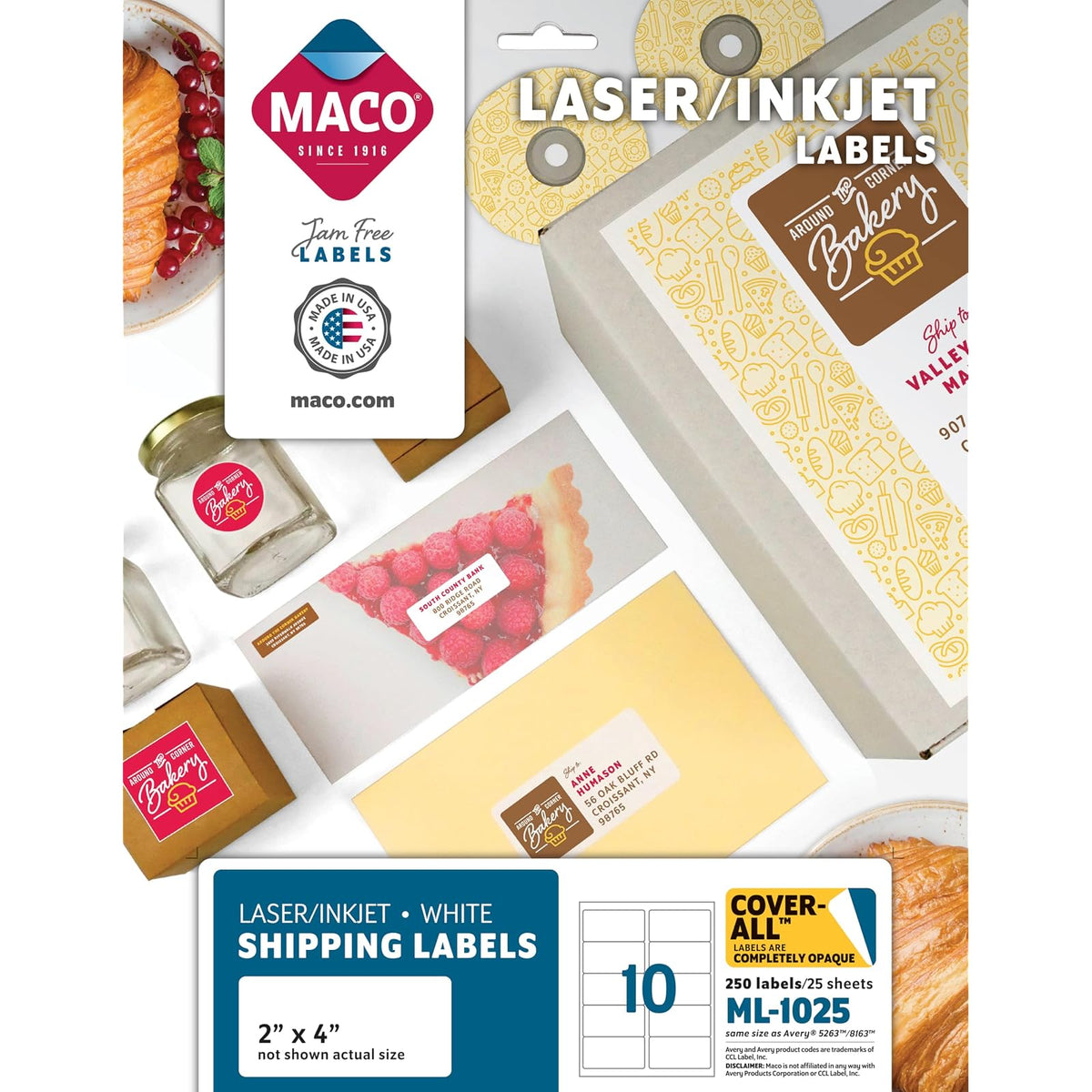 Maco Label, 2" x 4", White