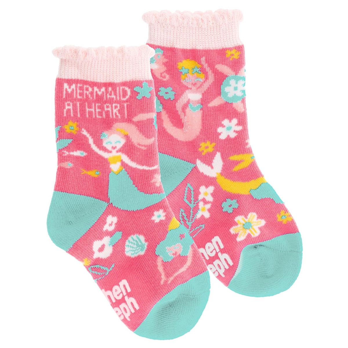 Stephen Joseph Socks, Pink Mermaid, Crew Socks