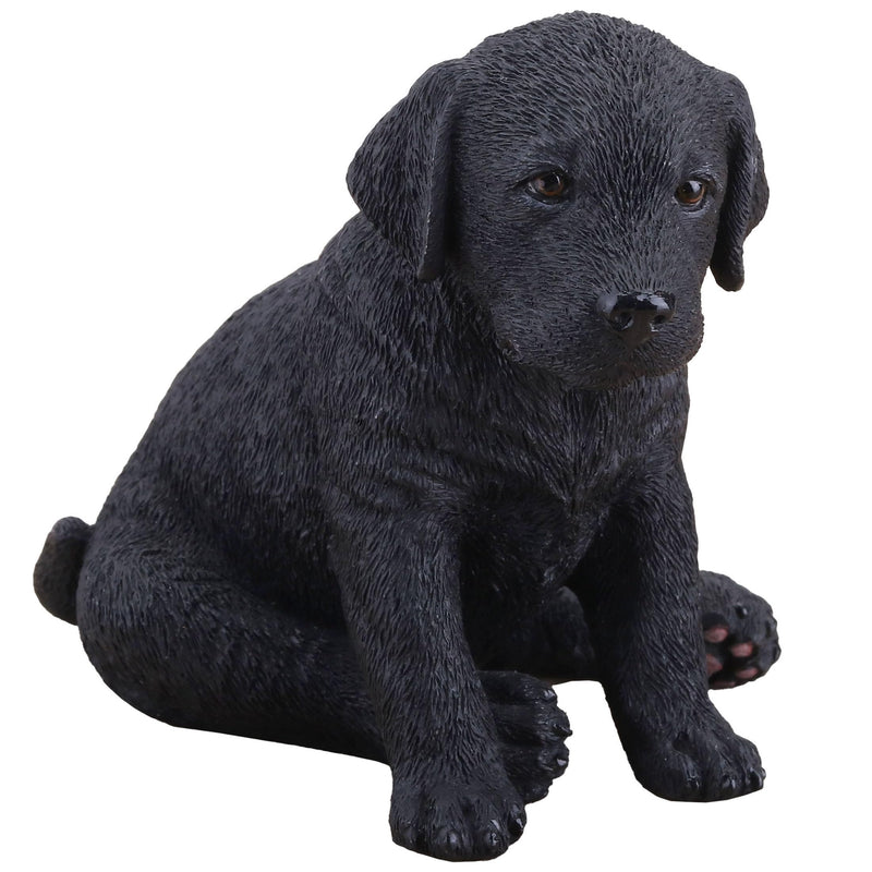 Veronese Design 3 3/4 Inch Black Labrador Retriever Puppy Sitting On Hind Legs Resin Pet Figurine Hand Painted Animal Dog Collectibles