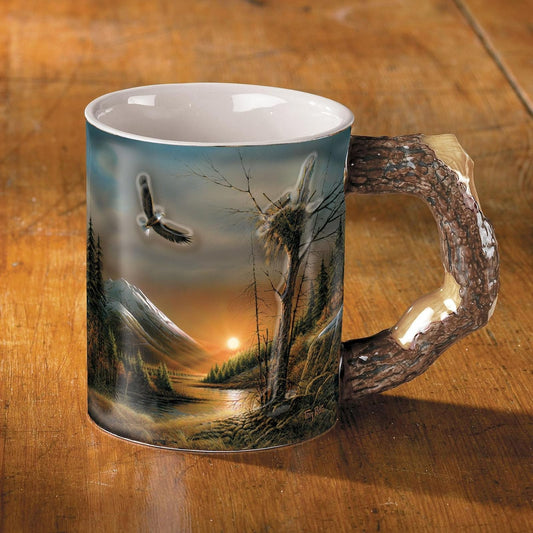 Wild Wings(WI) Ceramic Sculpted Mug 16 OZ Flying Free - Eagle Coffee Mug by Terry Redlin