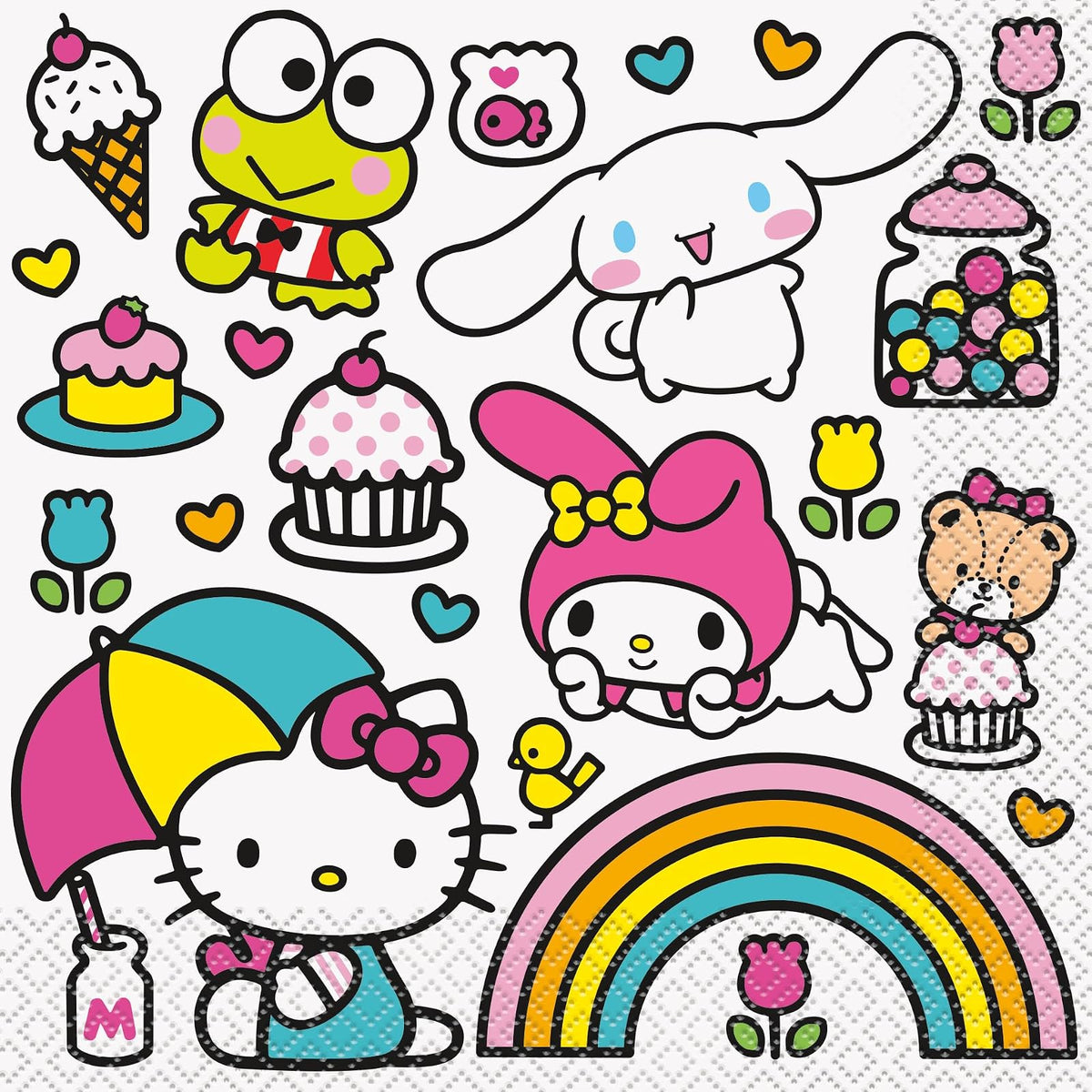 Unique Disposable Napkin, 6" x 6", Multicolor