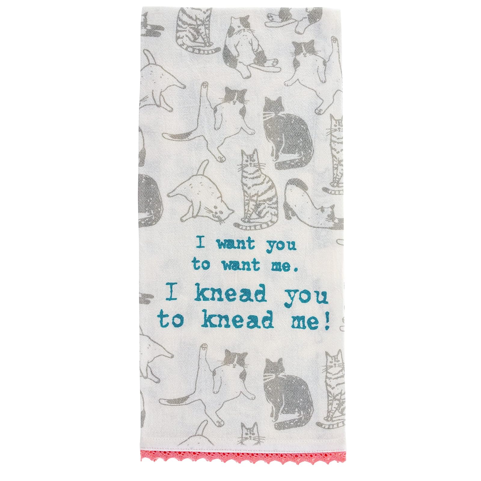 Karma Flour Sack Tea Towel - 100% Cotton Hand Towels for The Kitchen - Modern Home Decor - Cat