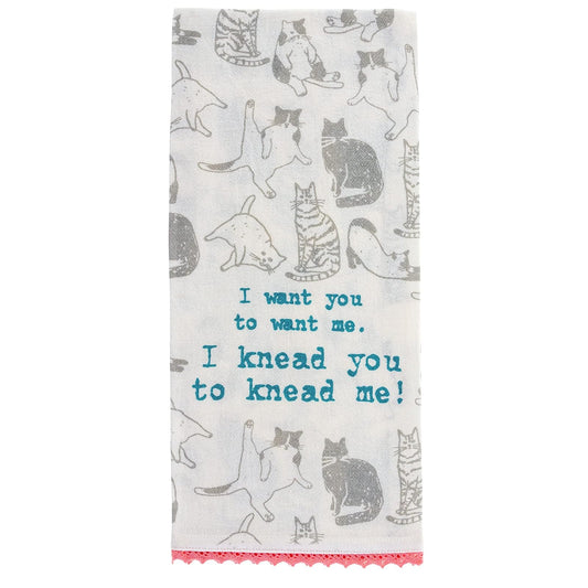 Karma Flour Sack Tea Towel - 100% Cotton Hand Towels for The Kitchen - Modern Home Decor - Cat