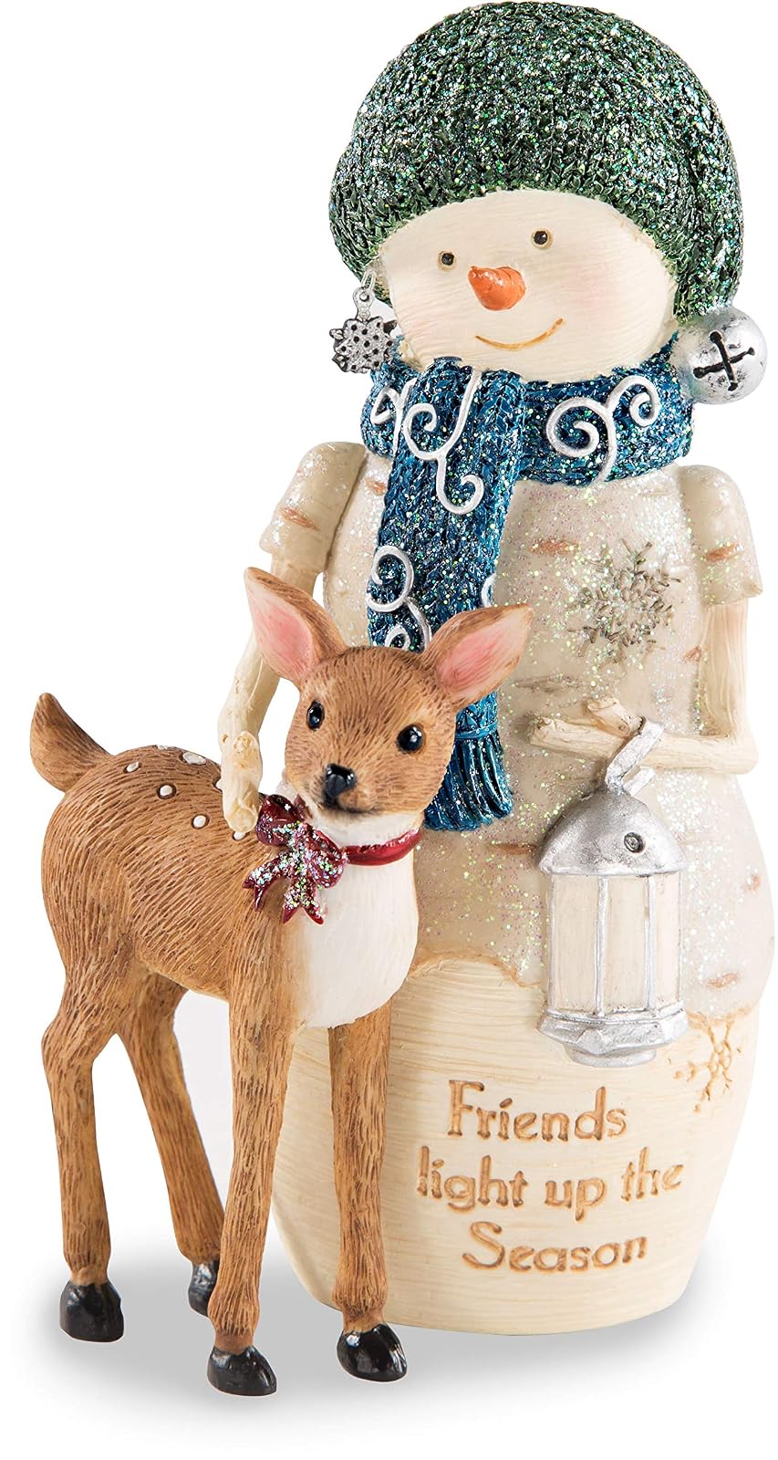 Pavilion Gift Company Pavilion-Friends Light Up The Season-5 Inch Collectible Figurine 5" Snowman with Deer, Beige