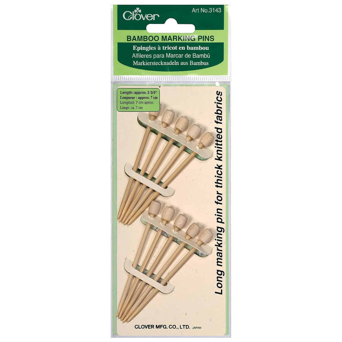 Clover Bamboo Marking Pins 10-Per Package Approximately 2-3/4-Inch
