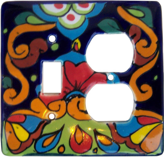 Fine Craft Imports Rainbow Talavera Toggle-Outlet Switch Plate
