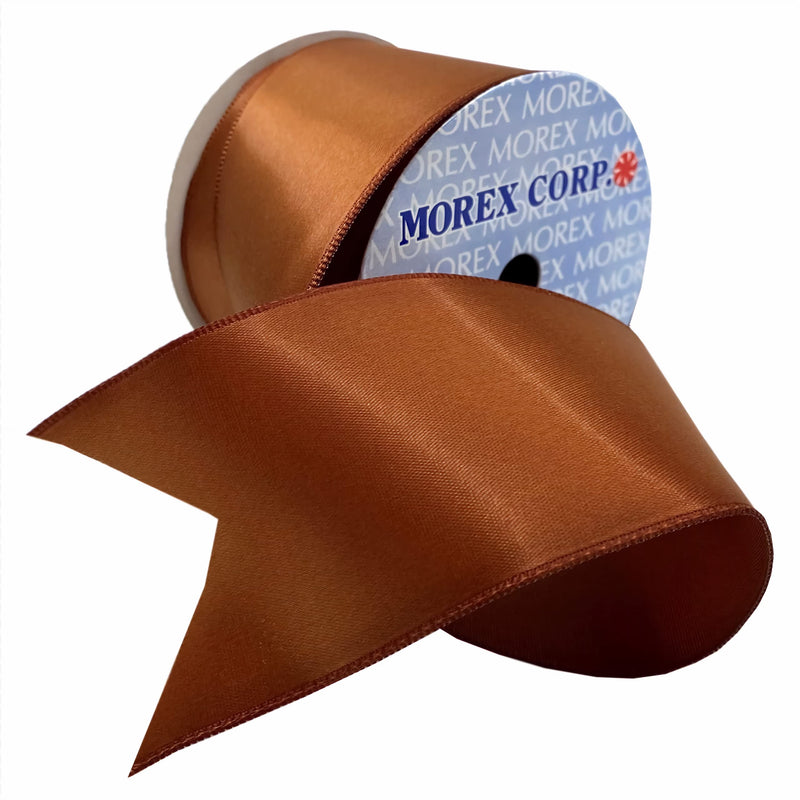 Morex Ribbon Wired Satin Ribbon, 2-1/4 inch by 10 Yards, Toffee, 09640/10-522