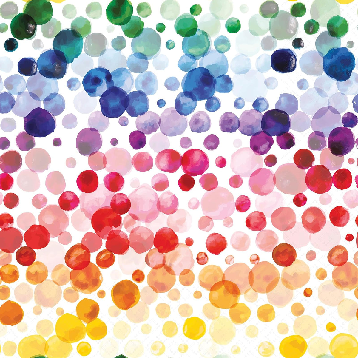 ihr SINCE 1977 Disposable Napkin, 6.5" x 6.5", Rainbow Dots