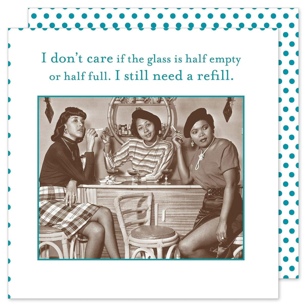 Shannon Martin Design Disposable Napkin, 5" x 5", Glass Half