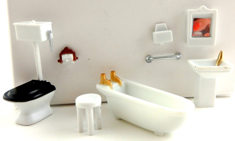 Dollhouse Minaiture 1:48 Scale Plastic Bathroom Furniture Set Suite