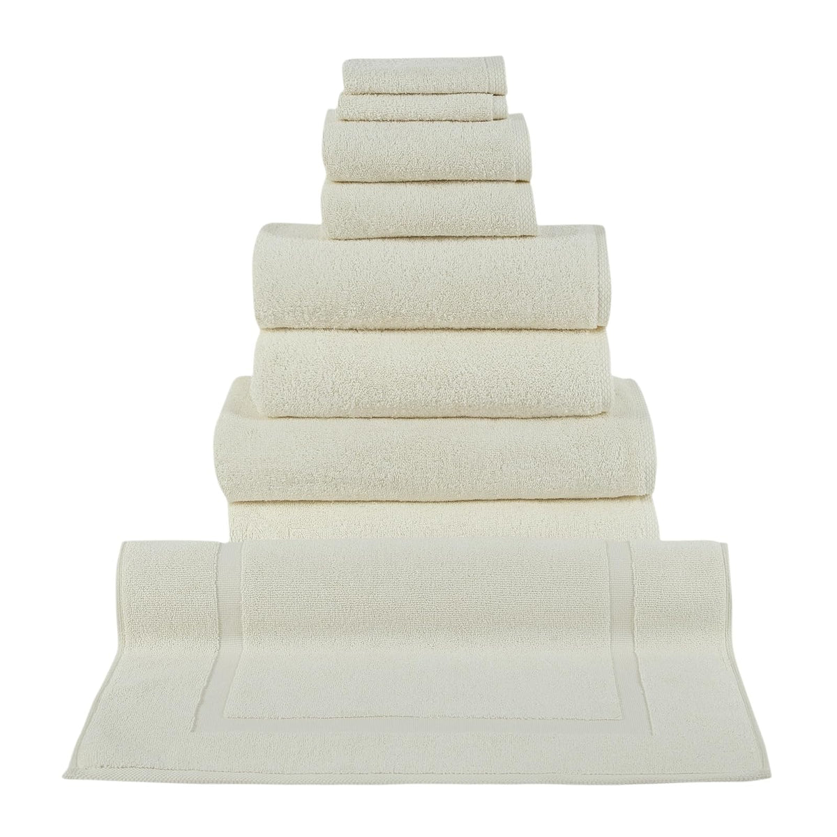 Classic Turkish Towels Towel, 9-Piece Towel Set, Ivory