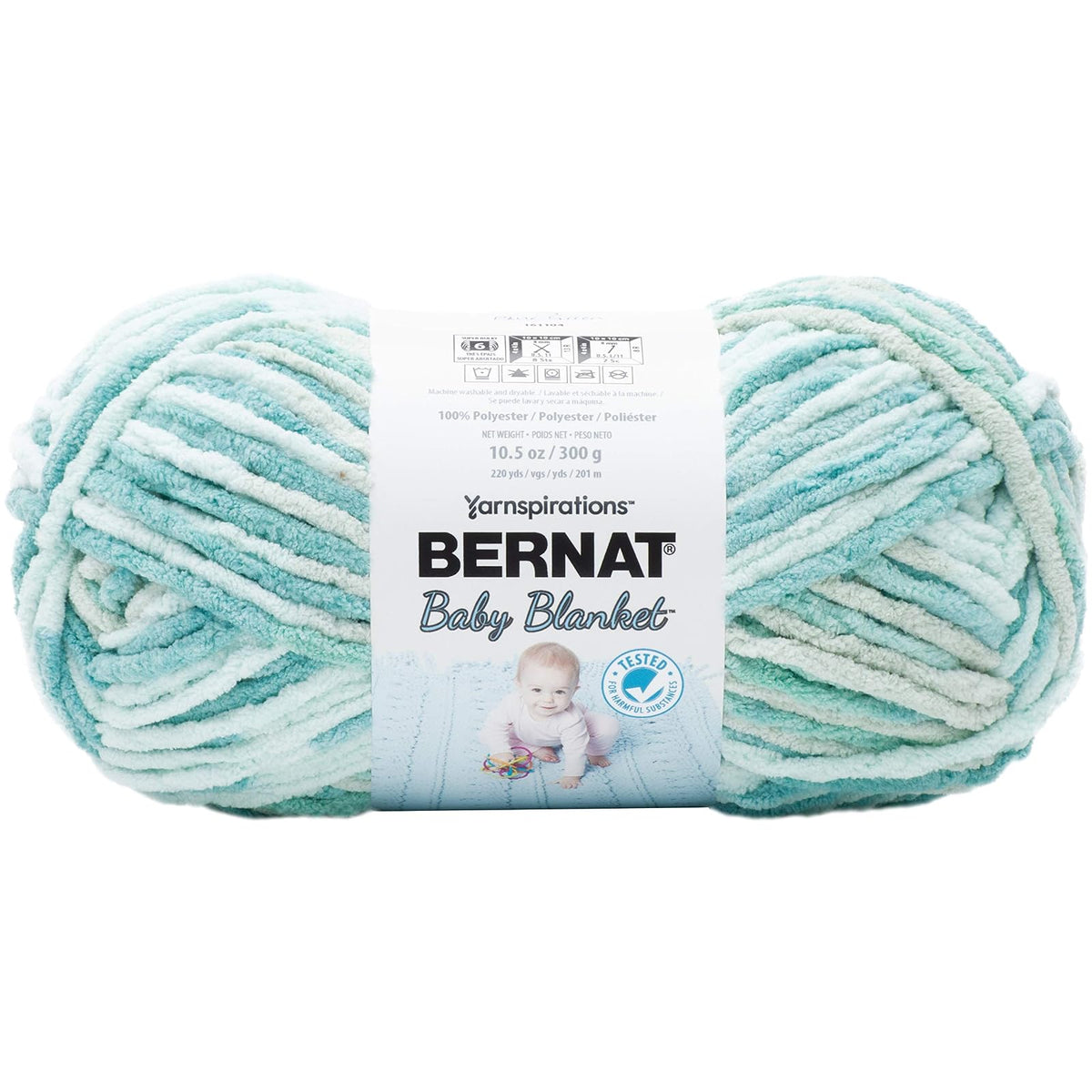 Bernat Yarn, 300g/10.5oz, Baby Blue Green