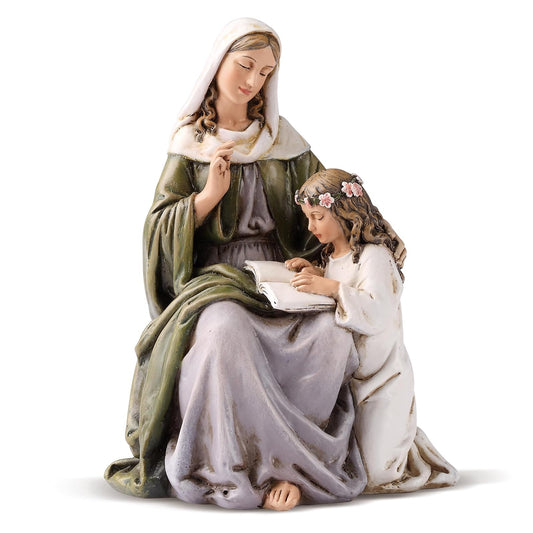 Joseph's Studio by Roman - St Anne Figure, 4.5" H, Renaissance Collection, Resin and Stone Mix, Religious Gift, Decoration, Collection, Durable, Long Lasting