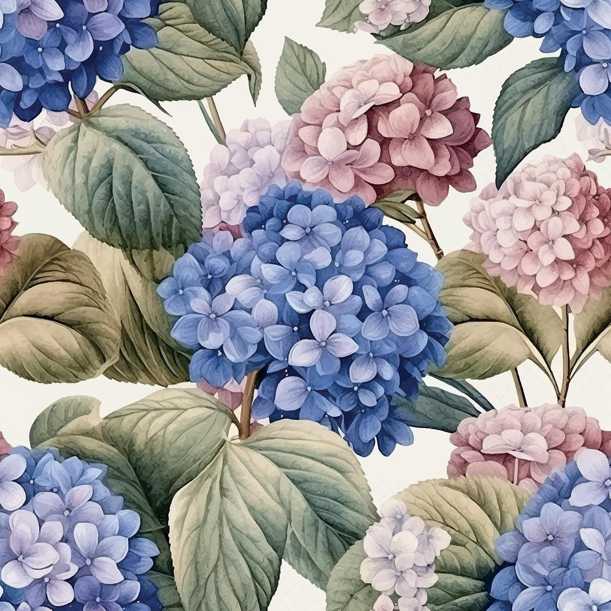 ihr SINCE 1977 Disposable Napkin, 6.5" x 6.5", Painted Hydrangea