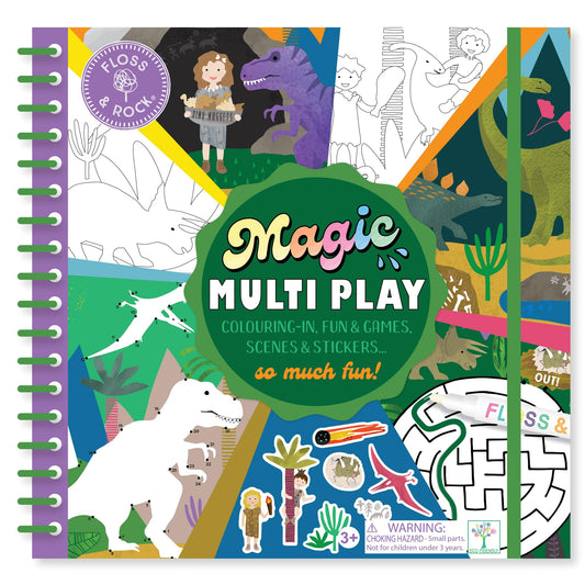 Floss and Rock Magic Multiplay, Dinosaur, 10-inches Length, Educational Activities for Kids
