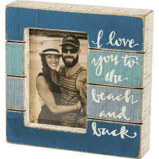Primitives By Kathy Picture Frame, 8" x 8" x 2", Fits 4" x 6" Photo, Beach Blues
