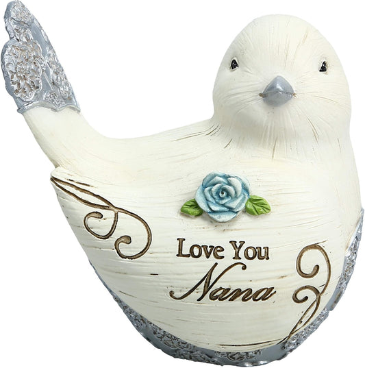 Pavilion Gift Company Love You Nana 3.5 Inch Resin Bird Figurine, Cream