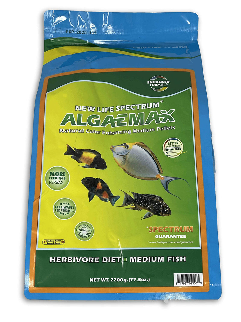 New Life Spectrum AlgaeMax Medium Pellet for Fresh & Saltwater Fish Bag, 2200g