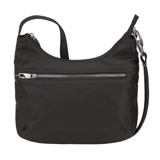 Travelon Women's Anti-Theft Tailored Hobo Travel Purse, Onyx, One Size