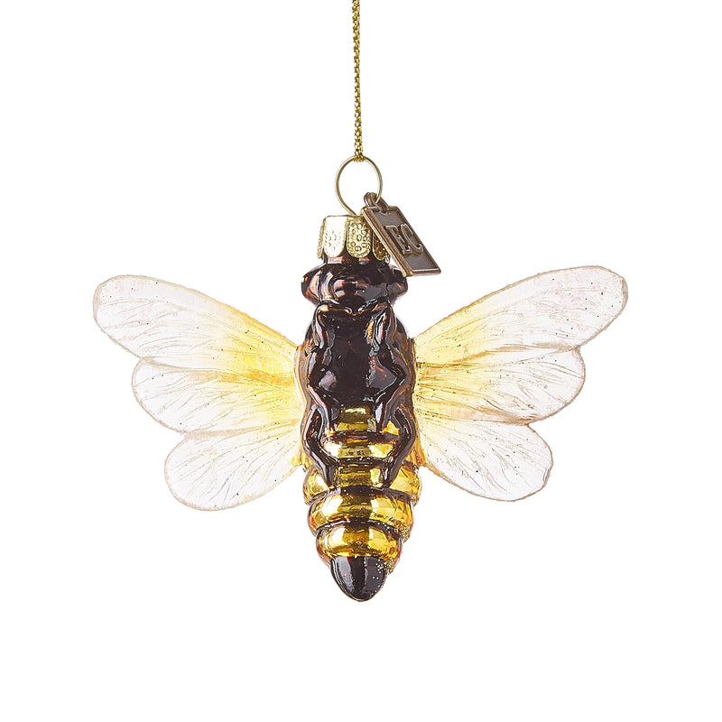 RAZ Imports Eric Cortina Collection Bee Happy Ornament, 3-inch Length, Yellow, Glass and Resin, Easter Décor