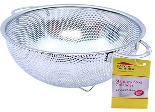 Tablecraft 2.5 Quart Colander with Handles, Stainless Steel (H902BH)