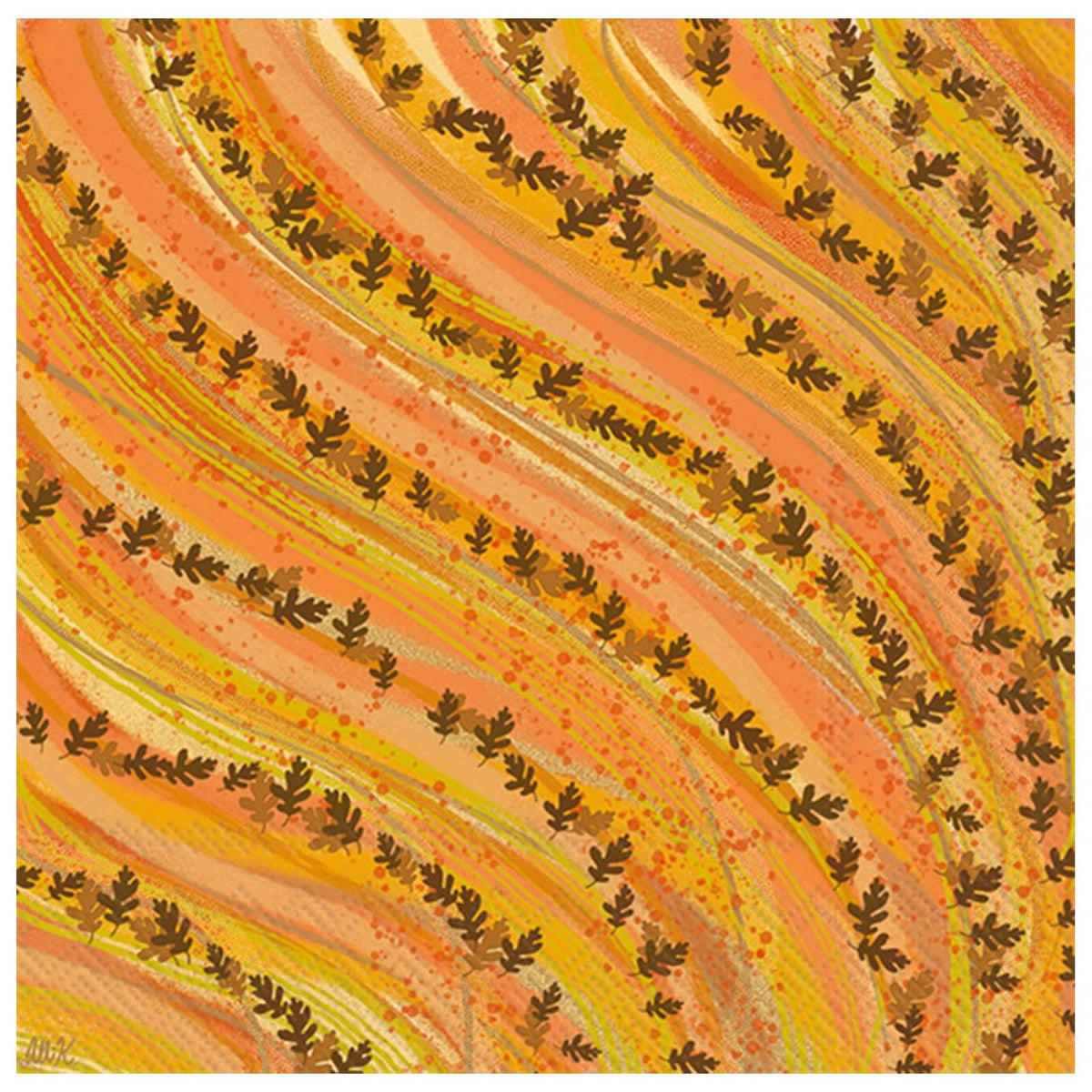 ihr SINCE 1977 Disposable Napkin, 5" x 5", Falling Leaves