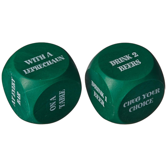 Beistle Game Dice, 1" x 1" x 1", Green/White
