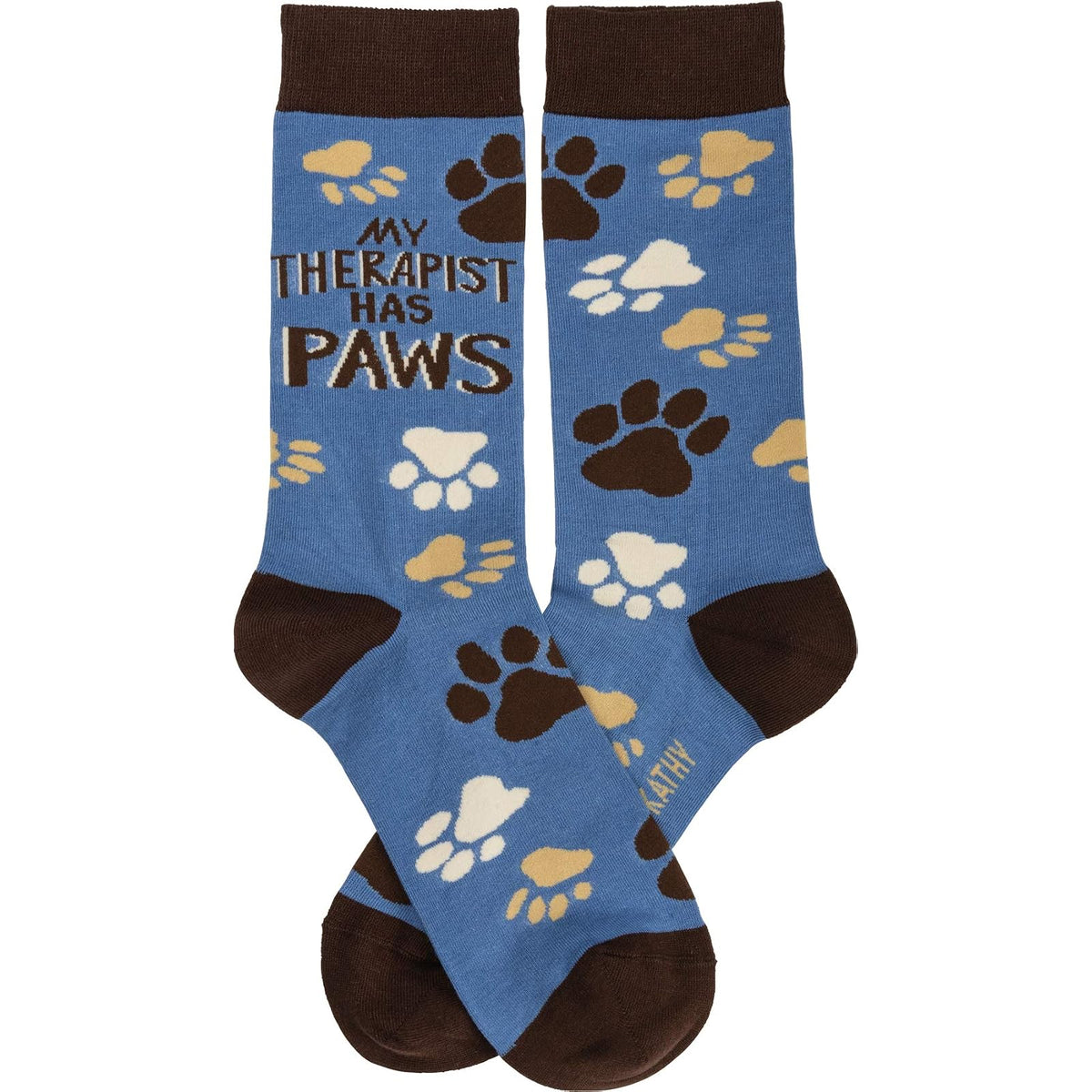Primitives by Kathy Socks, Blue, Paw Print