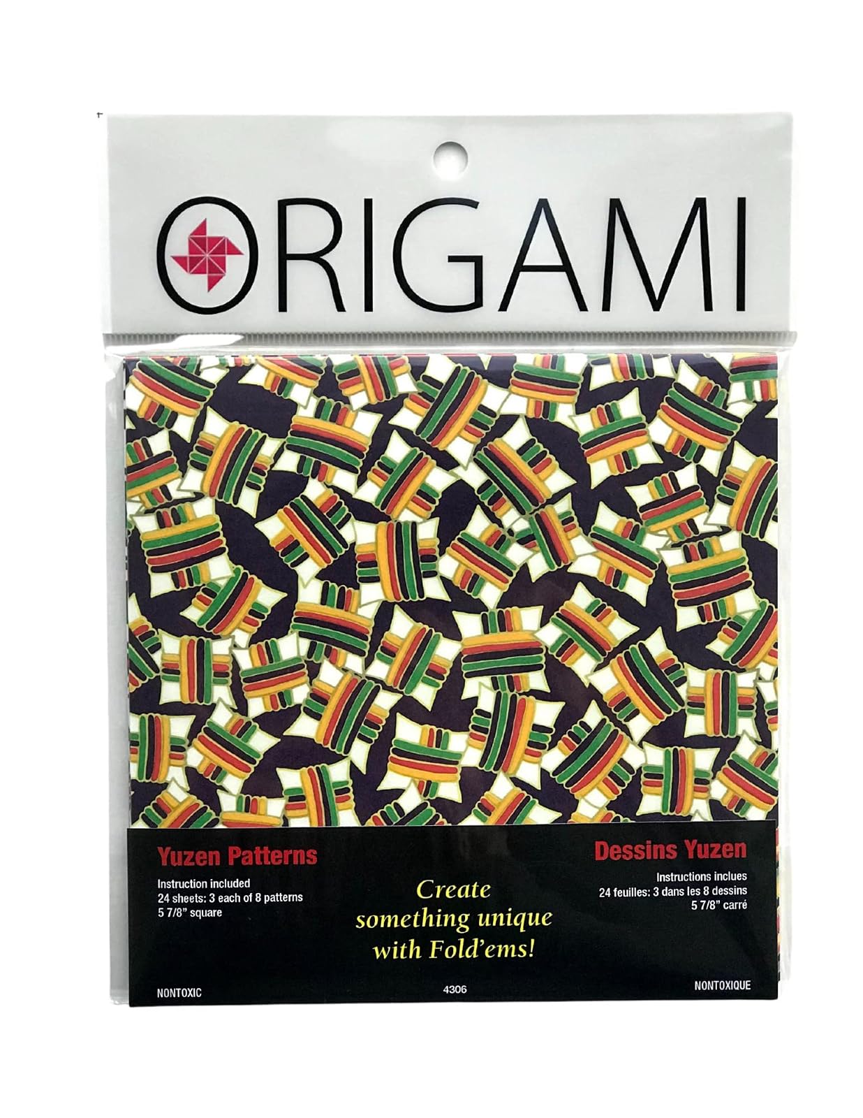 Yasutomo Fold'ems Origami Paper yuzen: 8 patterns 5 7/8 in. pack of 24