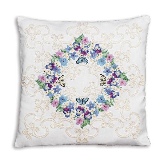 Design Works Crafts Janlynn Crewel Embroidery Kit, Floral Fantasy Pillow