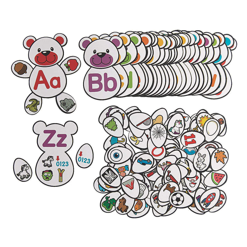 Fun Express Build A Character Alphabet Letter Match - 130 Pieces - Educational and Learning Activities for Kids