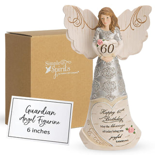 Comfy Hour 6 Inch 60th Birthday Angel Figurine, Guardian Decor