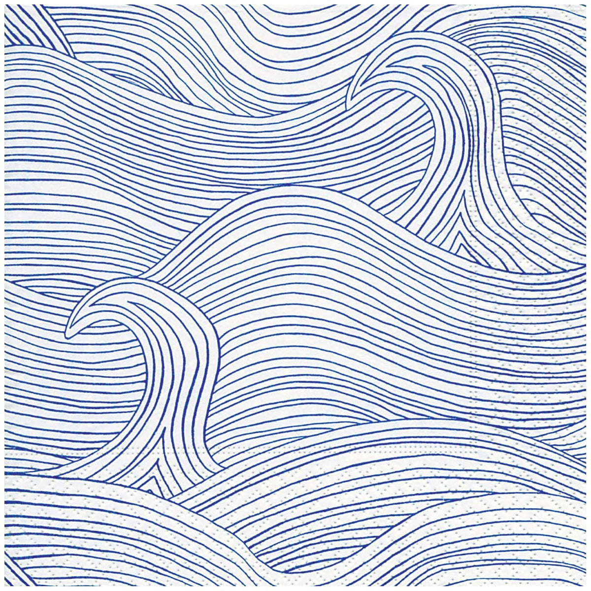 ihr SINCE 1977 Disposable Napkin, 6.5" x 6.5", Wind Waves