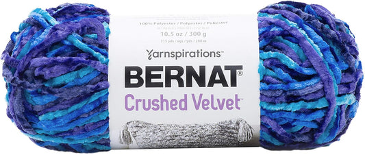 Spinrite Yarns (CA) Bernat Crushed Velvet Yarn, Blue Brilliance
