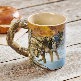 Wild Wings(WI) Wolves Sculpted Mug by Lee Kromschroeder