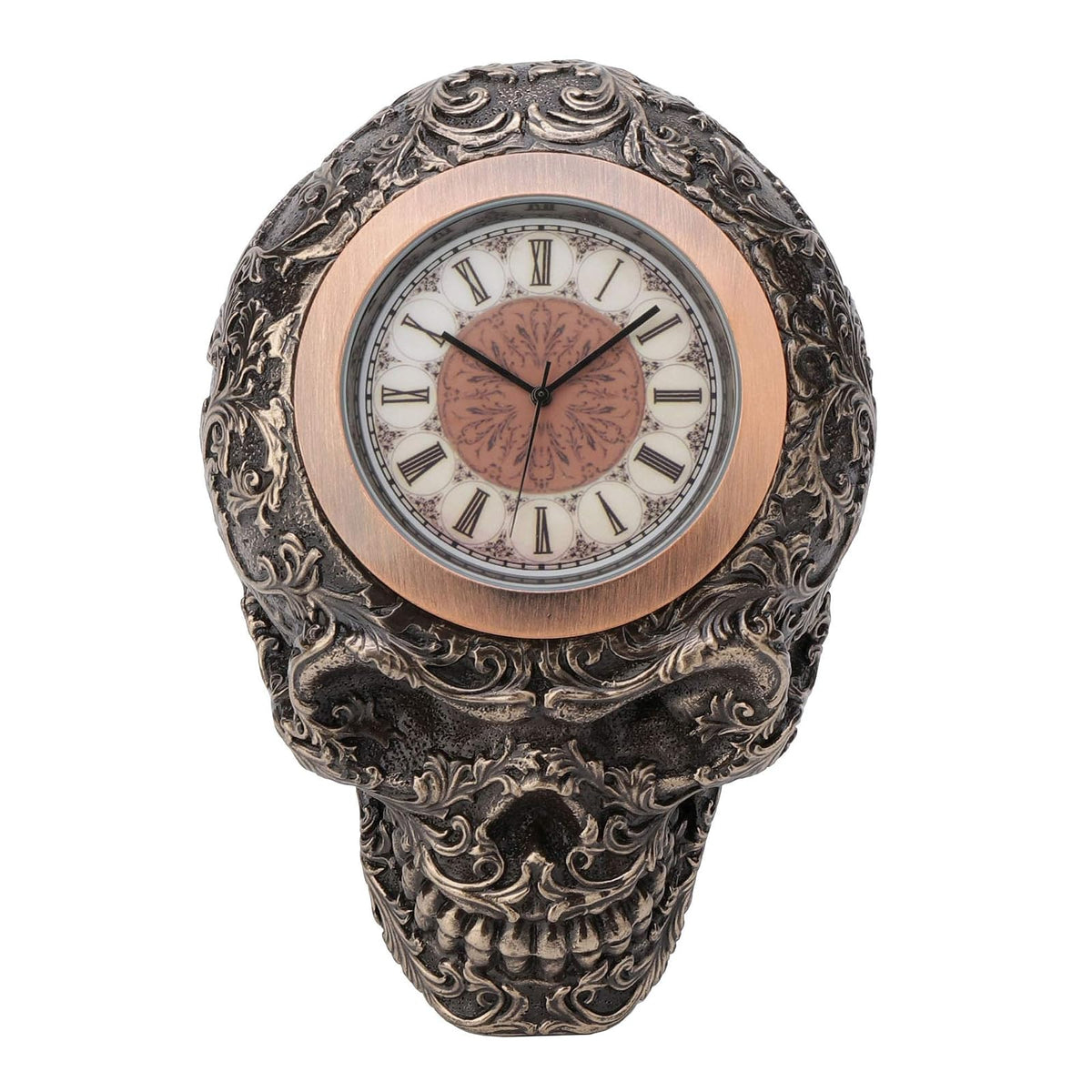Veronese Design Clock, L3 7/8 x W2 6/8 x H1 3/8, Bronze
