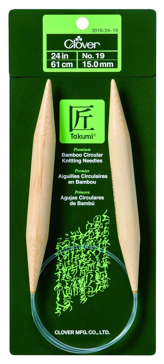 CLOVER Bamboo Circular Knitting Needles 24in/ No. 19, 24"
