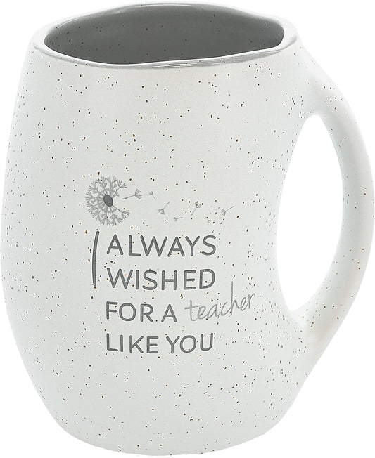 Pavilion - I Always Wished For A Teacher Like You 16 ounce Large Coffee Cup - Hand Warmer Coffee Mug, Huggable Hand Warming Mug, Teacher Gift Ideas, 1 Count (Pack of 1) 5‚Äù x 3.75‚Äù, Gray