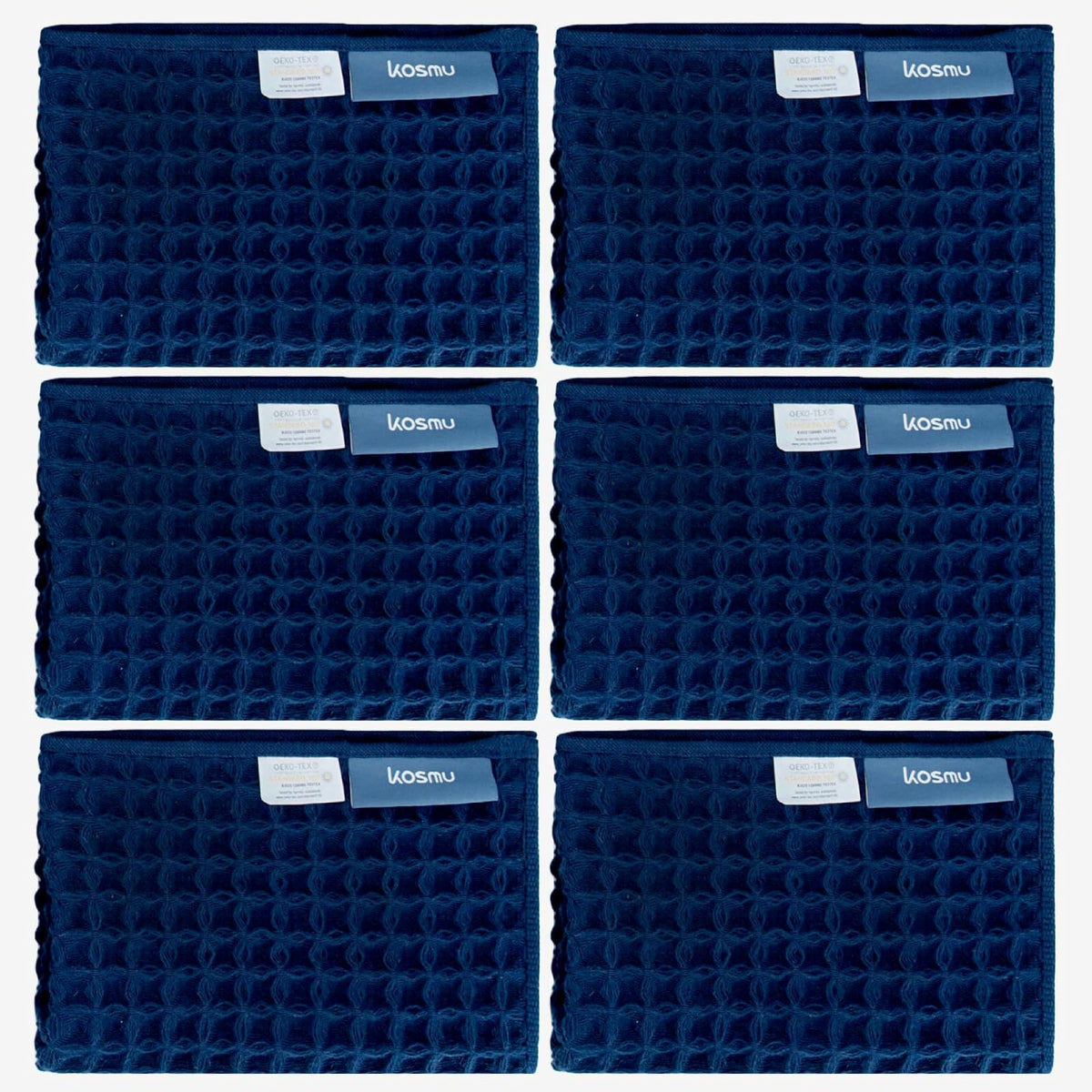 KOSMU Towel, Ocean Blue, Face Towel Set (6 Pack)