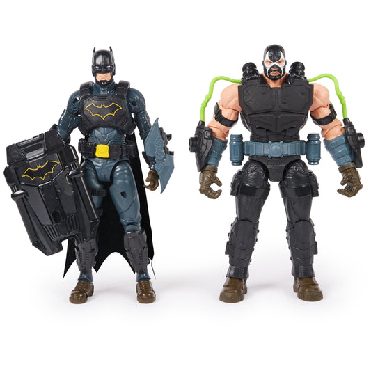 DC Comics, Batman Adventures Battle Pack, Bane and Batman Action Figures Set, 14 Armor Accessories, 12-inch Super Hero Kids Toy for Boys & Girls