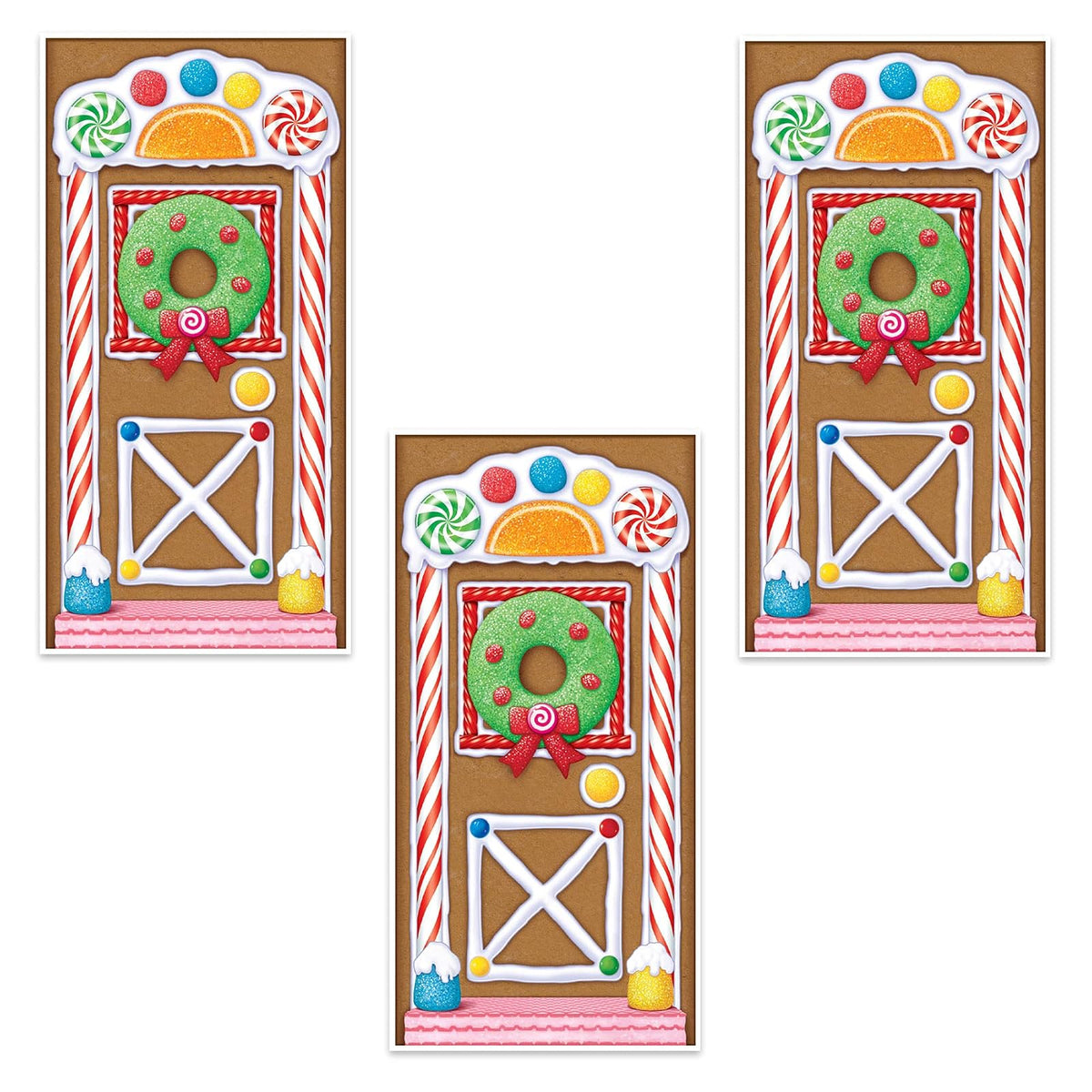 Beistle Sticker Decal, Gingerbread House - 3 Piece, Multicolor