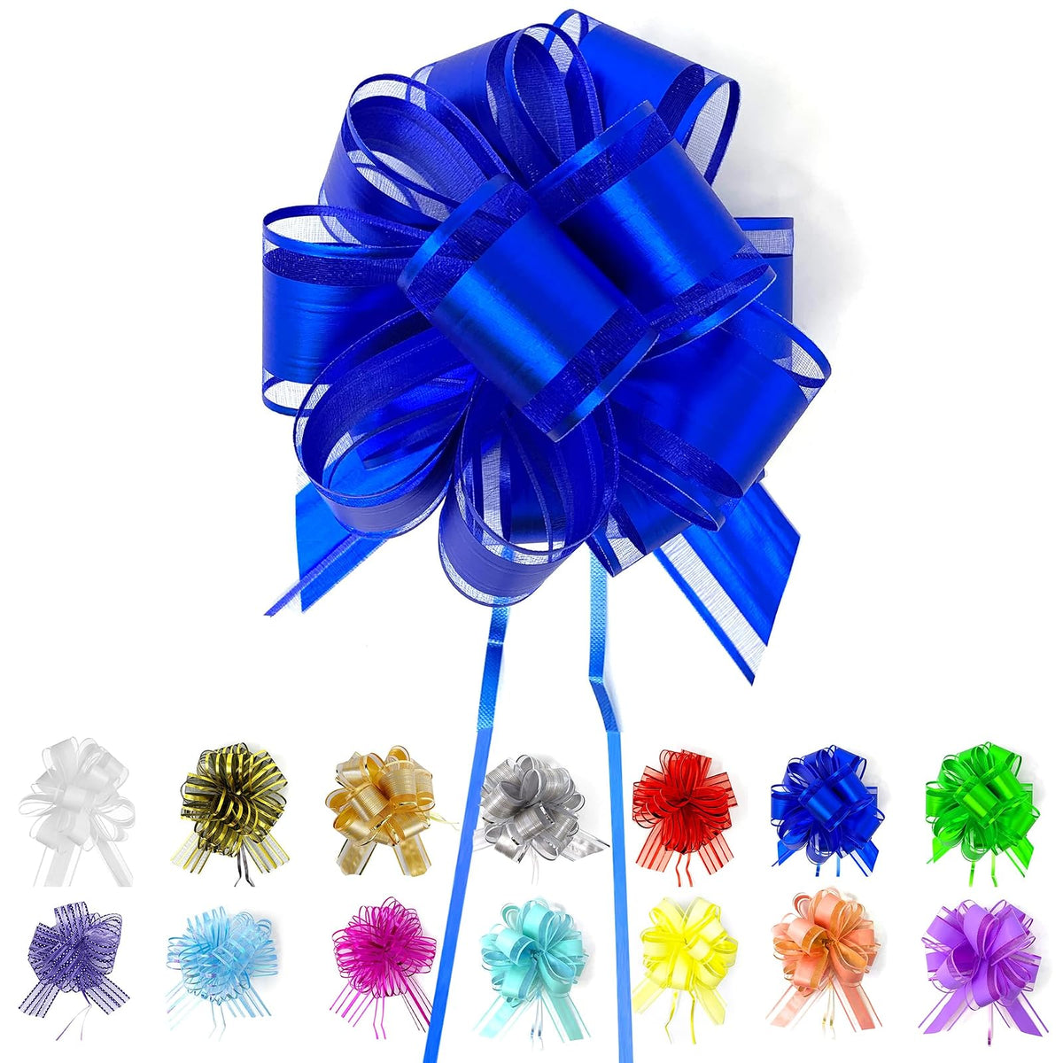 allgala Decorative Ribbon Trim, 4 Inch (Pack of 12), Royal Blue