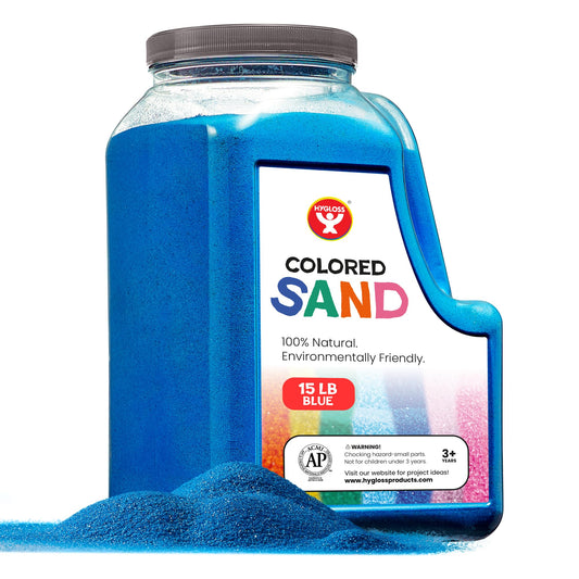 Colored Sand for Sand Art - Sand for Crafts - Vibrant Color Play Sand - Safe for Ages 3+ Fine Colorful Sand for Plants - Classroom Arts & Crafts for Kids 4 5 6 7 8 9 10 11 12 - 15 lb. Bottle, Blue